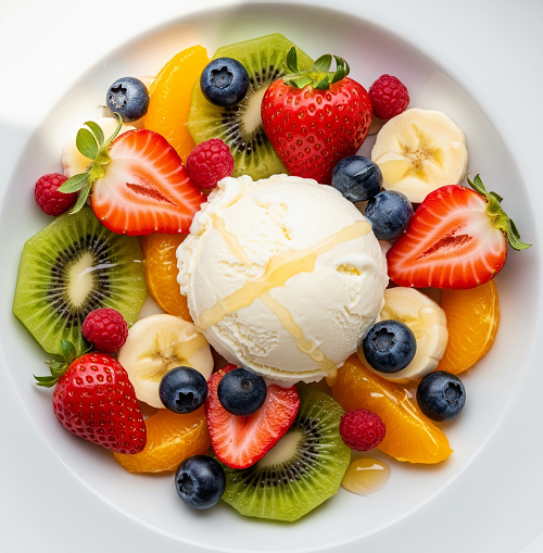 Mixed Fruit & Ice Cream 