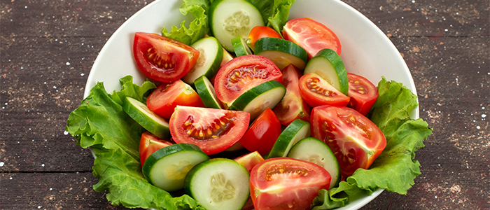 Mixed Leave Tomatoes & Cucumber Salad 