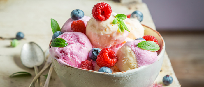 Mixed Fruit & Ice Cream 